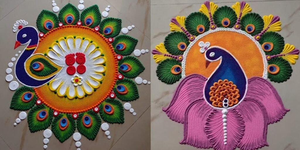 Peacock Rangoli Design