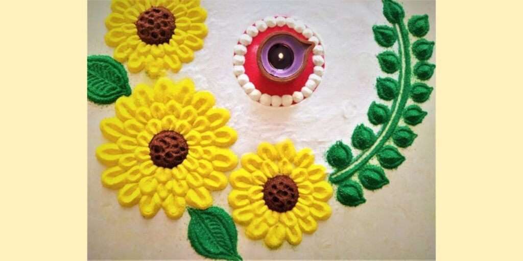 Sunflower rangoli Design